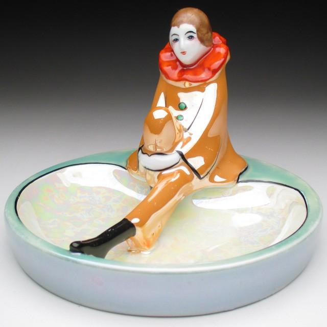 ノリタケ オールドノリタケ ピエロフィギュア付 小物入れ