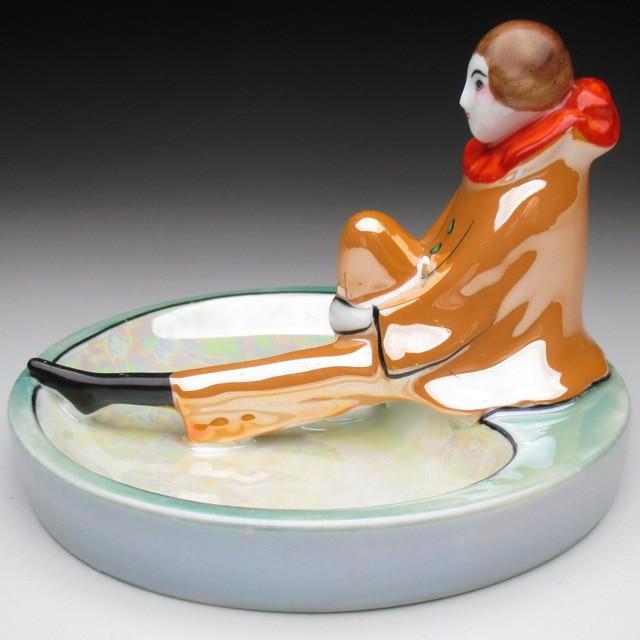 ノリタケ オールドノリタケ ピエロフィギュア付 小物入れ