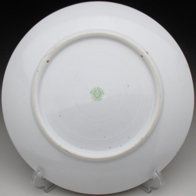 オールドノリタケ 盛り上げ草花水鳥絵 プレート 23cm