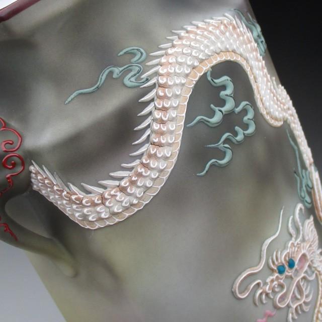 ノリタケ オールドノリタケ ドラゴン盛り上げ 花瓶 21cm