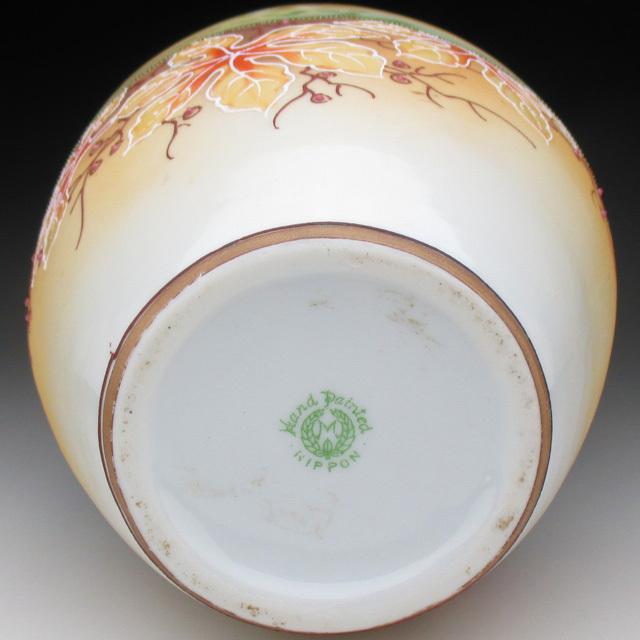 オールドノリタケ エナメル盛り湖畔風景絵 花瓶 20cm 【公式通販】