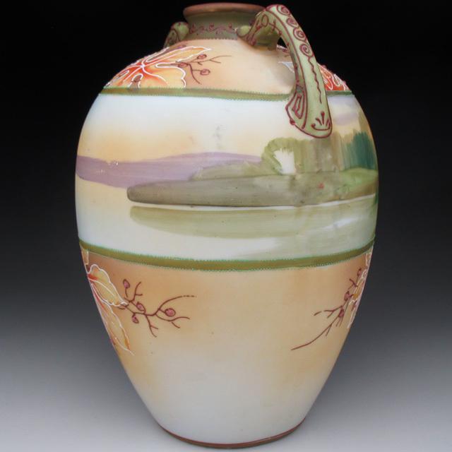 オールドノリタケ エナメル盛り湖畔風景絵 花瓶 20cm :no993:アンティーク陶磁器 ちるんはうす - 通販 - Yahoo!ショッピング