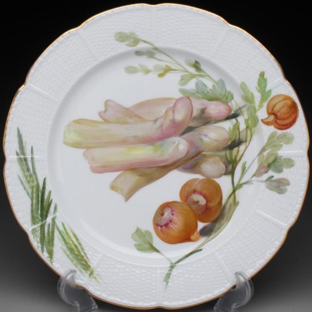 ニンフェンブルク 野菜絵 プレート アンティーク 19世紀末 24cm (ａ)｜tirunhausu