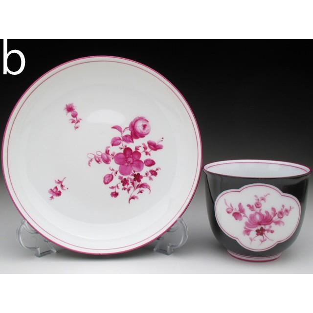 レア⭐︎手描き絵付⭐︎ニンフェンブルク パール ティーセット 8点 ニンフェンブルク 黒地花束絵 カップ＆ソーサー 6客セット