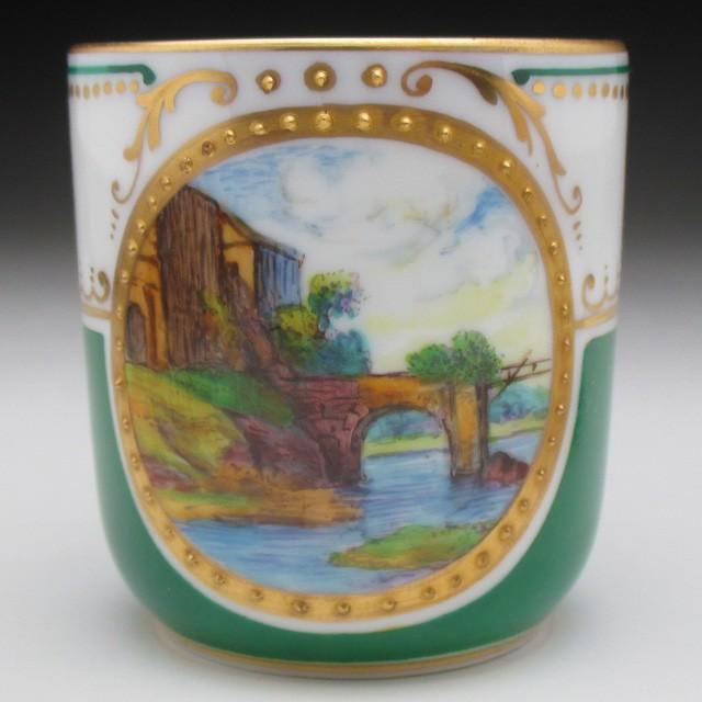 Rosenthal（ローゼンタール） グリーン地金彩風景絵 カップ＆ソーサー