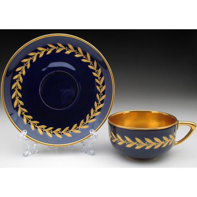 Rosenthal ローゼンタール コバルト金彩葉文 カップ&ソーサー Rosenthal ローゼンタール コバルト金彩葉文 カップ&ソーサー