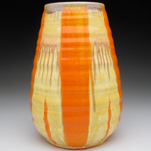 シェリー Harmony Orange drip 花瓶 1912年 アンティーク