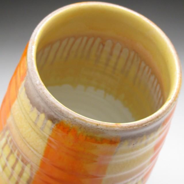 シェリー Harmony Orange drip 花瓶 1912年 アンティーク : sh083 