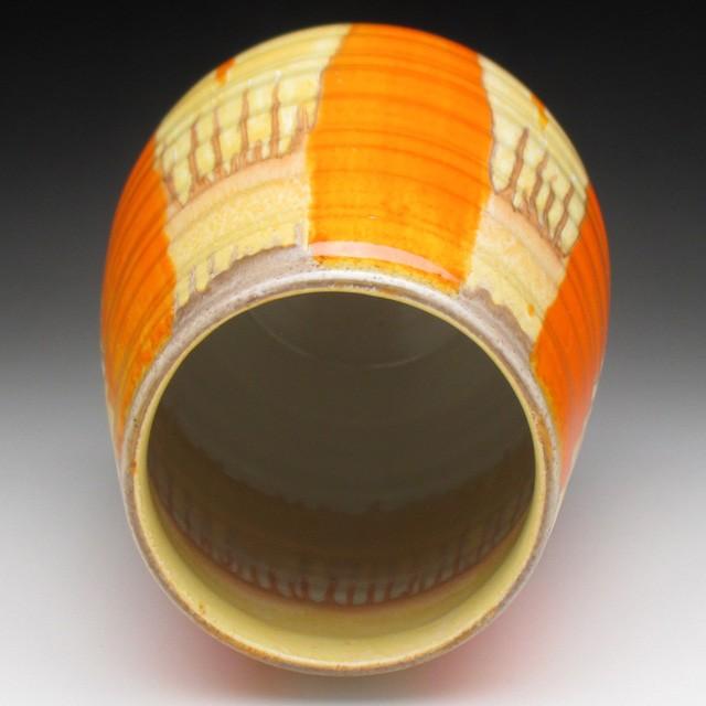 シェリー Harmony Orange drip 花瓶 1912年 アンティーク : sh083 