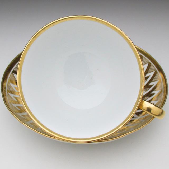 ROYAL WORCESTER ウースター 金彩幾何学文 カップ＆ソーサー 