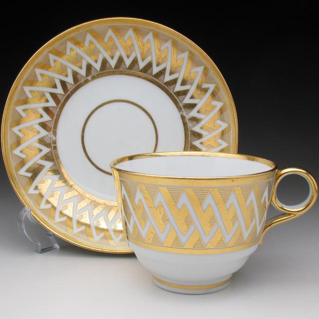 ROYAL WORCESTER ウースター 金彩幾何学文 カップ＆ソーサー 