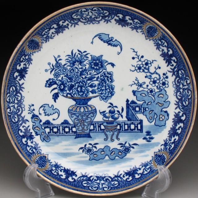 ウースター 初期 Batパターン プレート 20cm アンティーク 18世紀  