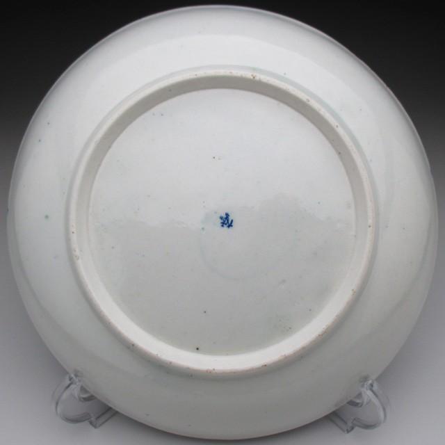 ウースター 初期 Batパターン プレート 20cm アンティーク 18世紀  