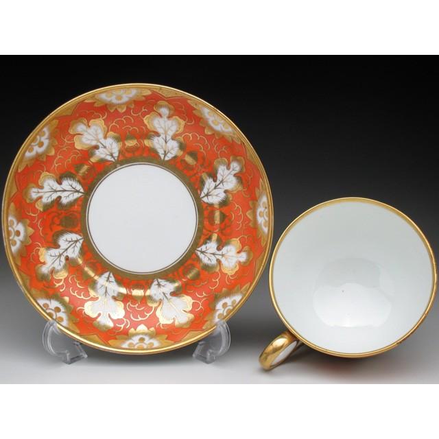 ROYAL WORCESTER ウースター レッドオレンジ地団栗唐草文 カップ 