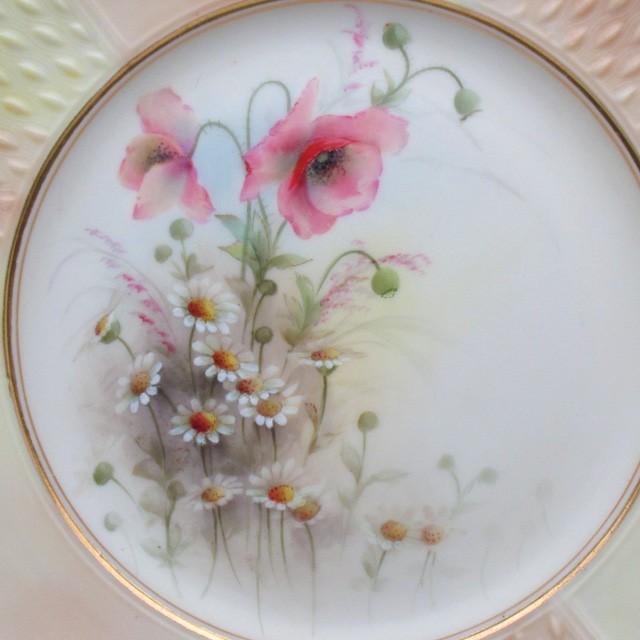 グレンジャー・ウースター 花絵 プレート 22cm アンティーク 19世紀末 