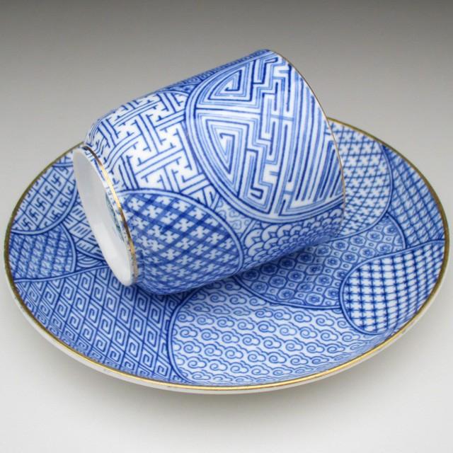 ROYAL WORCESTER ロイヤルウースター 染付家紋文 カップ＆ソーサー 