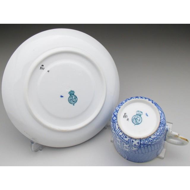ROYAL WORCESTER ロイヤルウースター 染付家紋文 カップ＆ソーサー 