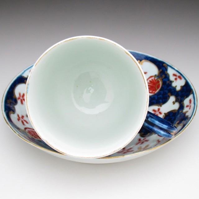 ROYAL WORCESTER ウースター 初期 藍地イマリ文 カップ＆ソーサー 
