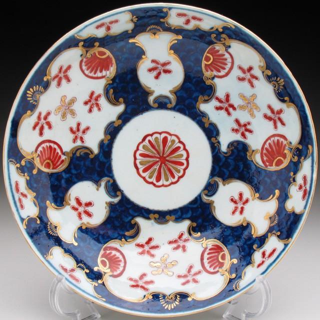 ROYAL WORCESTER ウースター 初期 藍地イマリ文 カップ＆ソーサー 
