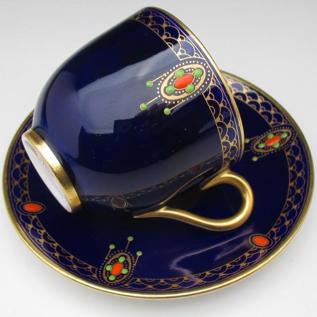ROYAL WORCESTER ロイヤルウースター 藍地金彩ジュール カップ ROYAL WORCESTER ロイヤルウースター 藍地金彩ジュール カップ