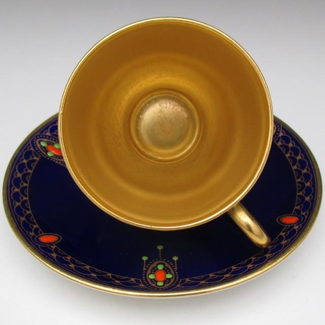 ROYAL WORCESTER ロイヤルウースター 藍地金彩ジュール カップ ROYAL WORCESTER ロイヤルウースター 藍地金彩ジュール カップ