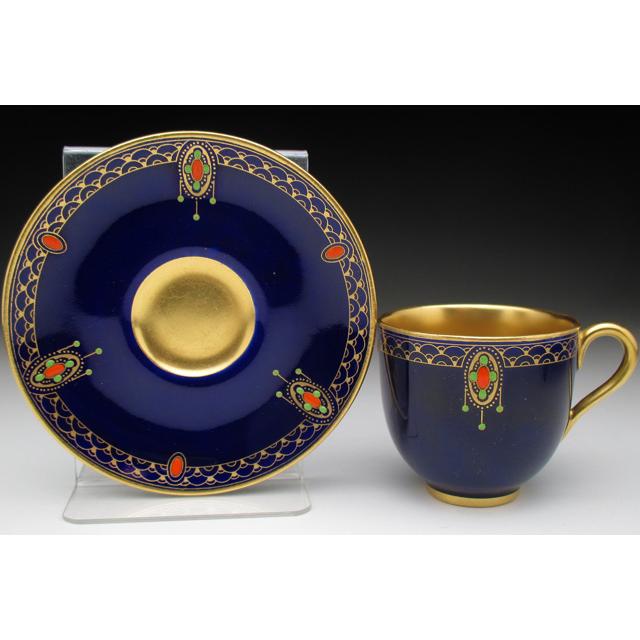 ROYAL WORCESTER ロイヤルウースター 藍地金彩ジュール カップ ROYAL WORCESTER ロイヤルウースター 藍地金彩ジュール カップ