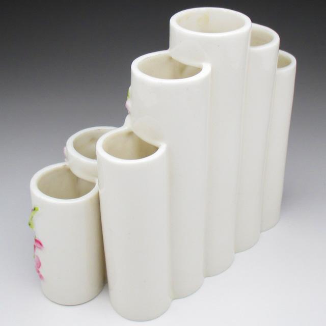 ロイヤルウースター 梅貼り花枝 連管花瓶 アンティーク 1880年 