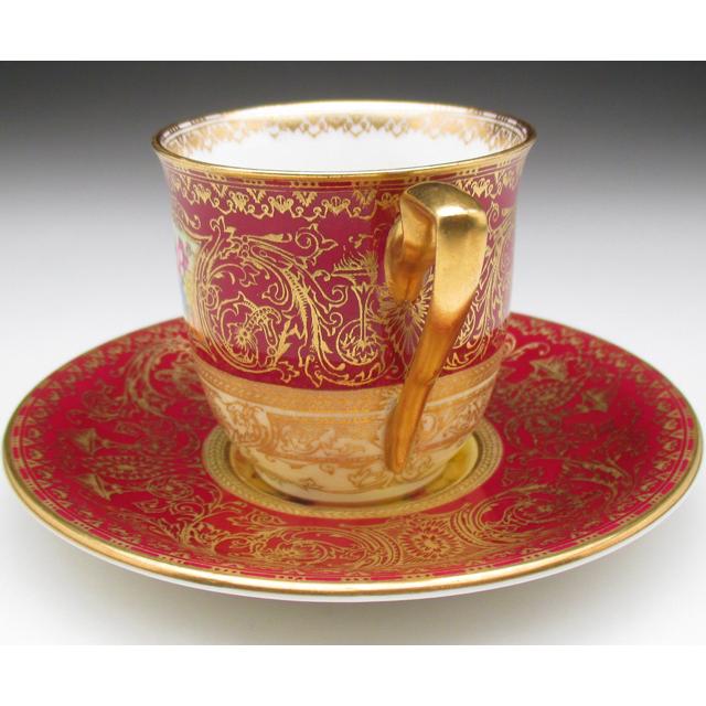 ROYAL WORCESTER ロイヤルウースター レッド地金彩花束絵 カップ