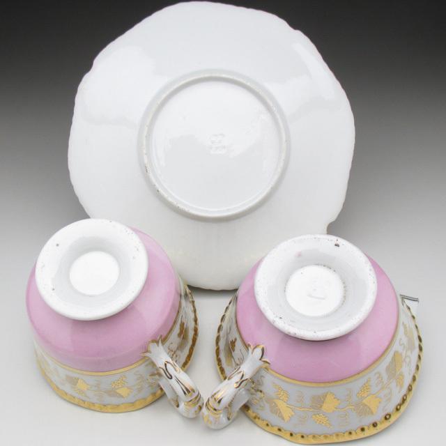 ROYAL WORCESTER ウースター 淡紅金彩葡萄唐草文 ティー＆コーヒー 