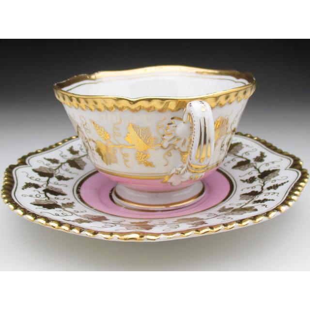 ROYAL WORCESTER ウースター 淡紅金彩葡萄唐草文 ティー＆コーヒー