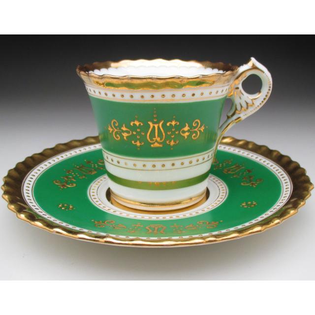 ROYAL WORCESTER ロイヤルウースター グリーン地金盛り カップ ROYAL WORCESTER ロイヤルウースター グリーン地金盛り カップ