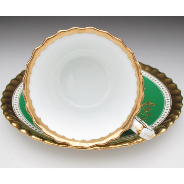 ROYAL WORCESTER ロイヤルウースター グリーン地金盛り カップ ROYAL WORCESTER ロイヤルウースター グリーン地金盛り カップ