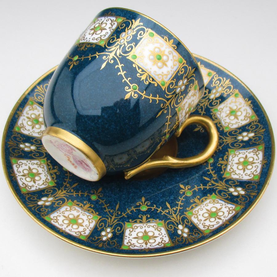 ROYAL WORCESTER ロイヤルウースター 藍地金彩ジュール カップ 