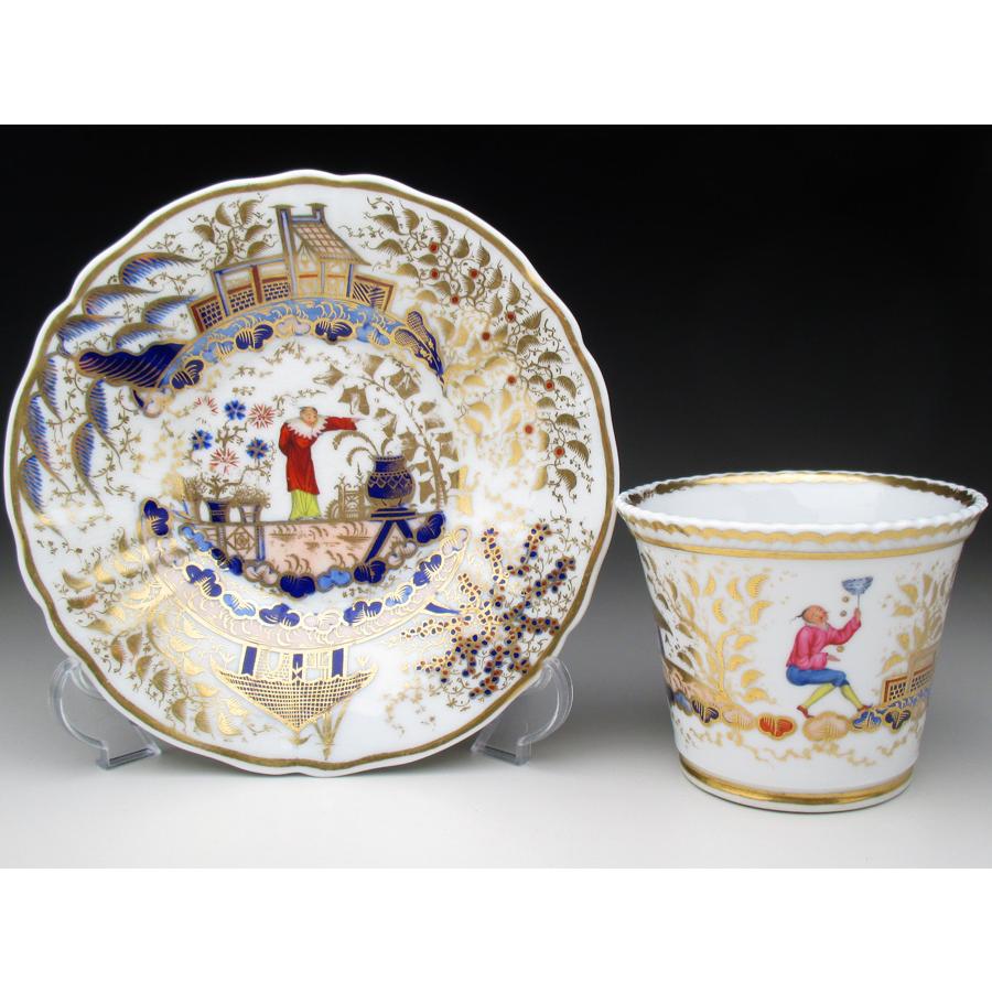 英国アンティーク　チェンバレンズウースター　シュクリエ訳あり ROYAL WORCESTER チェンバレン・ウースター 東洋風人物風景絵 カップ