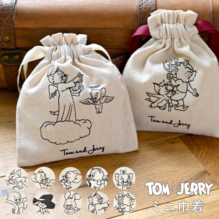 flapper_bags 巾着 トムとジェリー ミニ巾着ポーチ 小物入れ 巾着袋