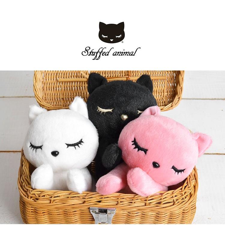 ぬいぐるみ 猫 かわいい おすましプーちゃん ねこ ネコ ピンク アイボリー ブラック ホワイト 小さめ キッズ 女の子 レディース Adc P Tis 通販 Yahoo ショッピング