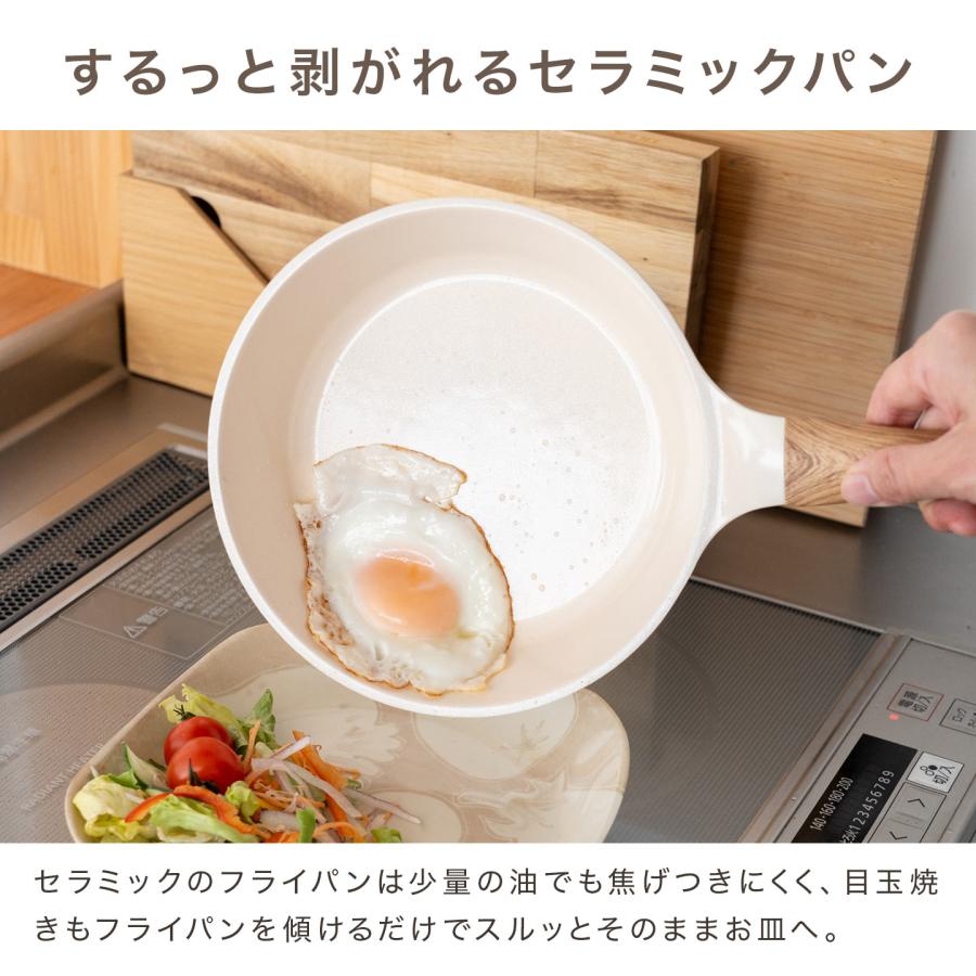 HANAKO フライパン 20cm ih ガス 浅型 くっつかない セラミック ハナコ