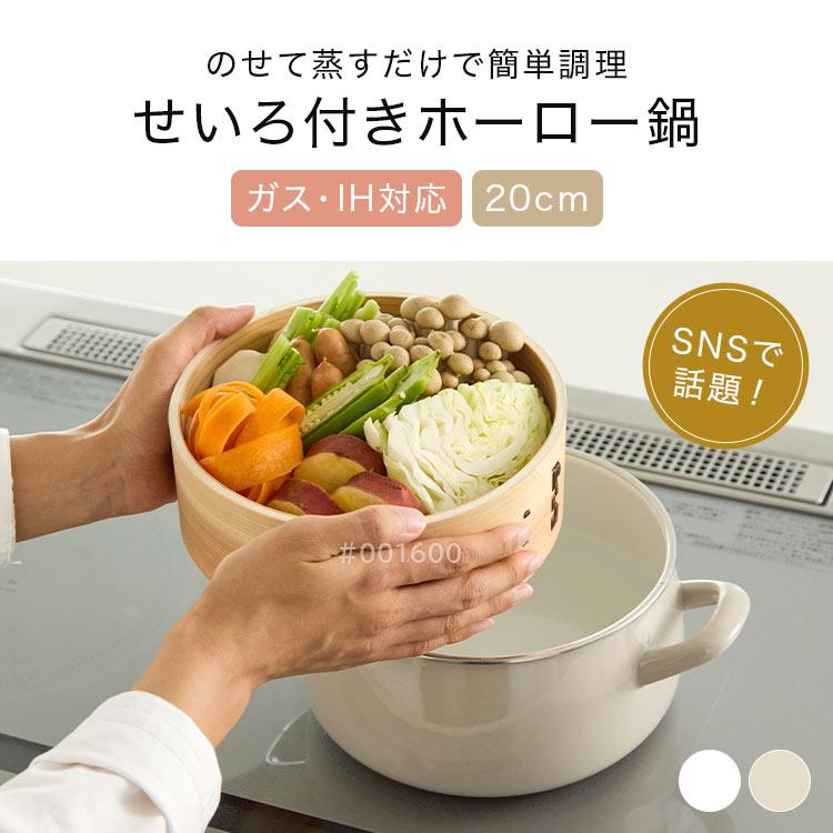 富士ホーロー せいろ蒸し器 鍋付き 20cm せいろ付きホーロー鍋 1段