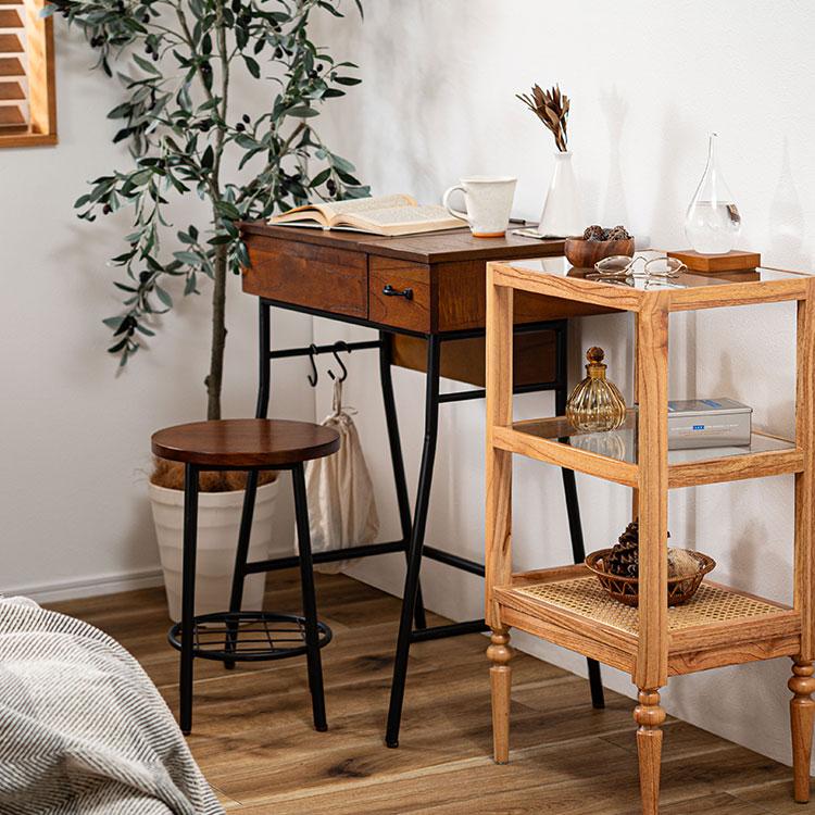 東谷 ドレッサー スツール 2点セット 鏡台 椅子付き 木製 GT-312 2way