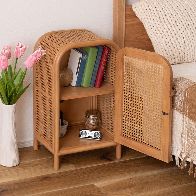 東谷 キャビネット 木製 北欧 おしゃれ ラタン 小さめ ミニ かわいい