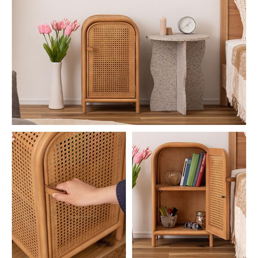 東谷 キャビネット 木製 北欧 おしゃれ ラタン 小さめ ミニ かわいい