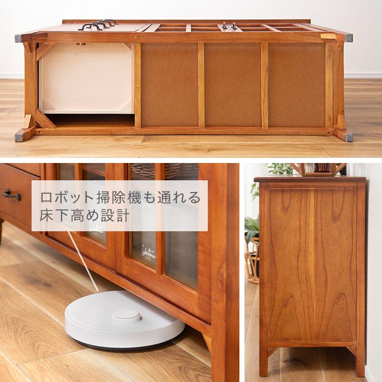 東谷 キャビネット 木製 幅120cm ガラス扉 完成品 ティンバー PM-308