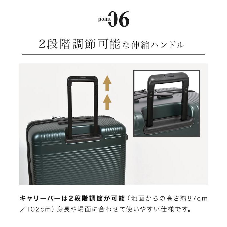 キャリーケース 7泊8日 8泊100l以上 リットル bermas 60298 スーツケース バーマス 海外 国内 旅行 フロントオープン USBポート 静音 軽量_11