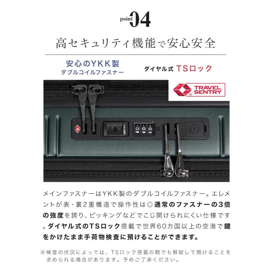 キャリーケース 7泊8日 8泊100l以上 リットル bermas 60298 スーツケース バーマス 海外 国内 旅行 フロントオープン USBポート 静音 軽量_9