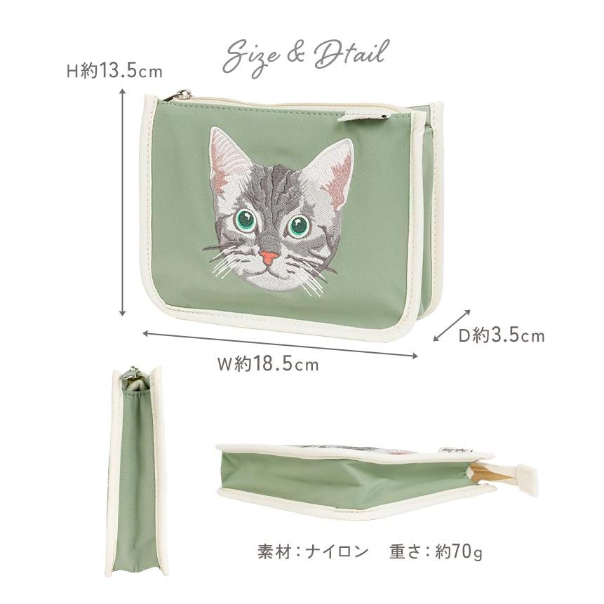 Legato Largo 猫 ポーチ 小物入れ おしゃれ マチ付 ファスナー Legato Largo 猫 ポーチ 小物入れ おしゃれ マチ付 ファスナー