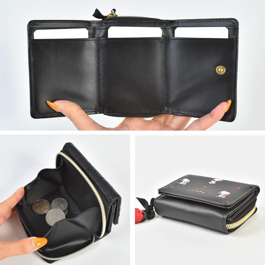 SNOOPY（スヌーピー） 三つ折り財布 がま口 コンパクト レディース