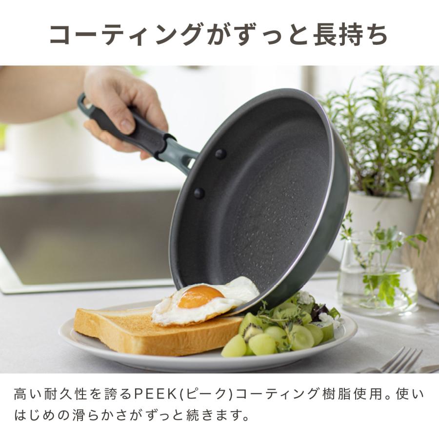 evercook GREEN フライパン 26cm IH ガス 軽い 浅型 LOW PFAS エバー