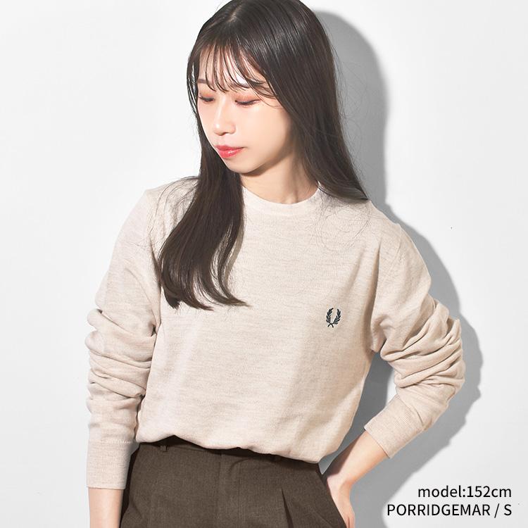 Fred Perry フレッドペリー ニット セーター Classic Crew Neck Jumper 正規品 K9601 メンズ レディース クルーネック 長袖 トップス S M ユニセックス ワンポイント ロゴ 刺 M Classic Crew Neck Jumper(S 198：BLACK): | FRED PERRY JAPAN
