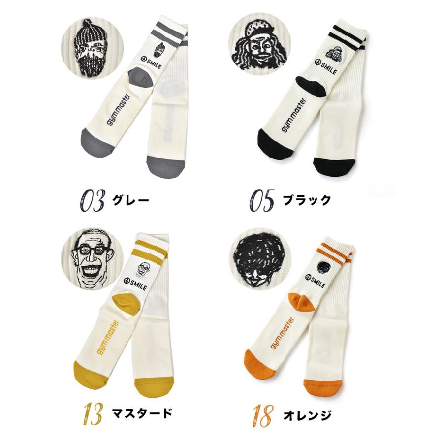 gym master（ジムマスター） 靴下 レディース メンズ SMILE刺繍ライン