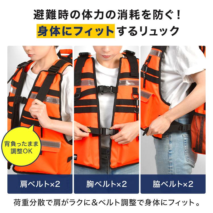 水に浮く 防災リュック GUARD ガード 防水 ライフジャケット一体型